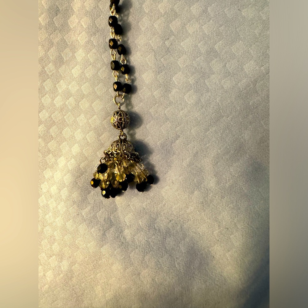 3 for $15 or 2 for $10. Silver & black beaded necklace.